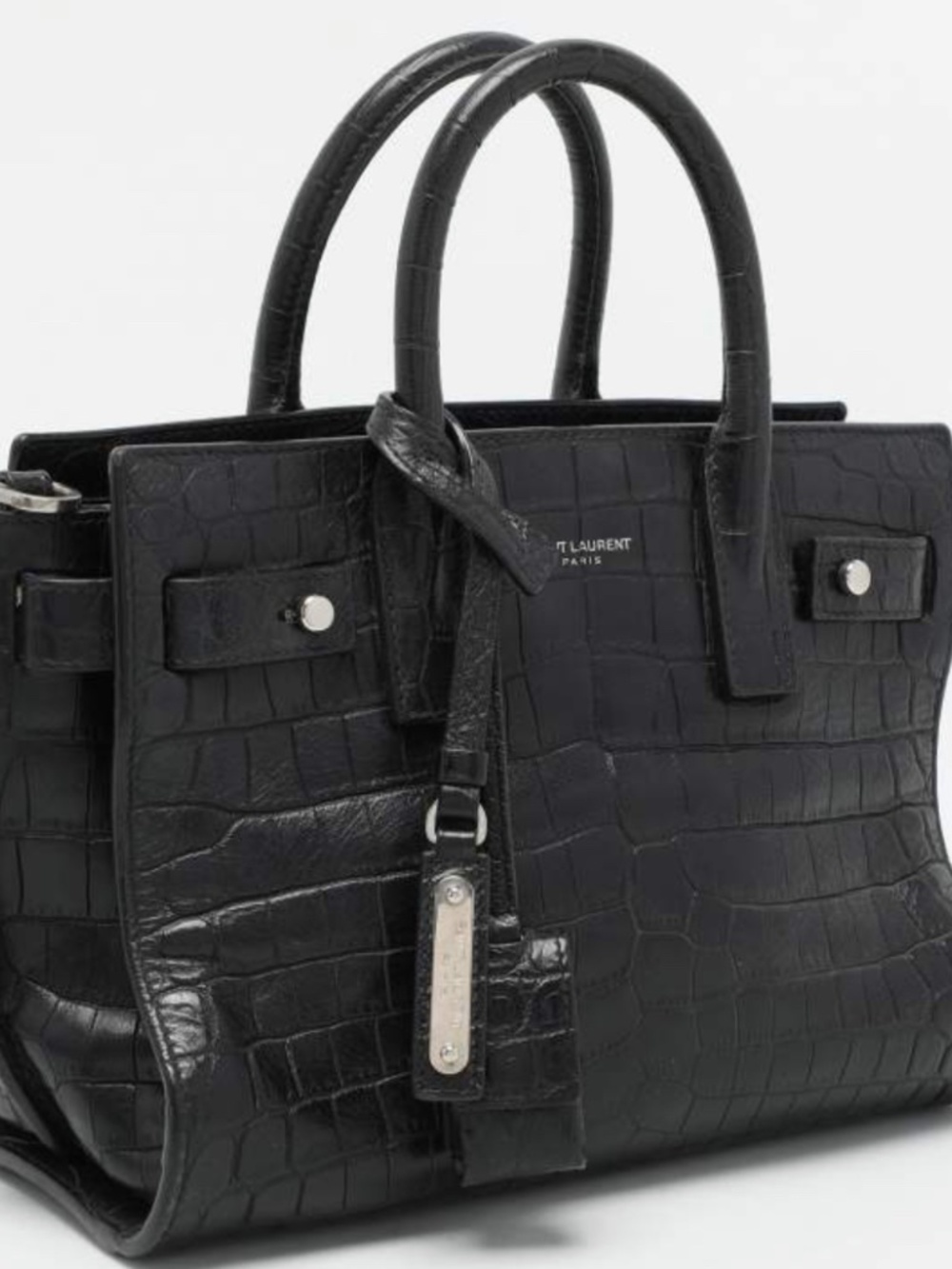 YSL Crocodile Embossed Nano Sac de Jour